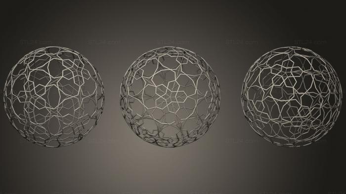 Geometric shapes (Spherical tiling 2, SHPGM_0792) 3D models for cnc